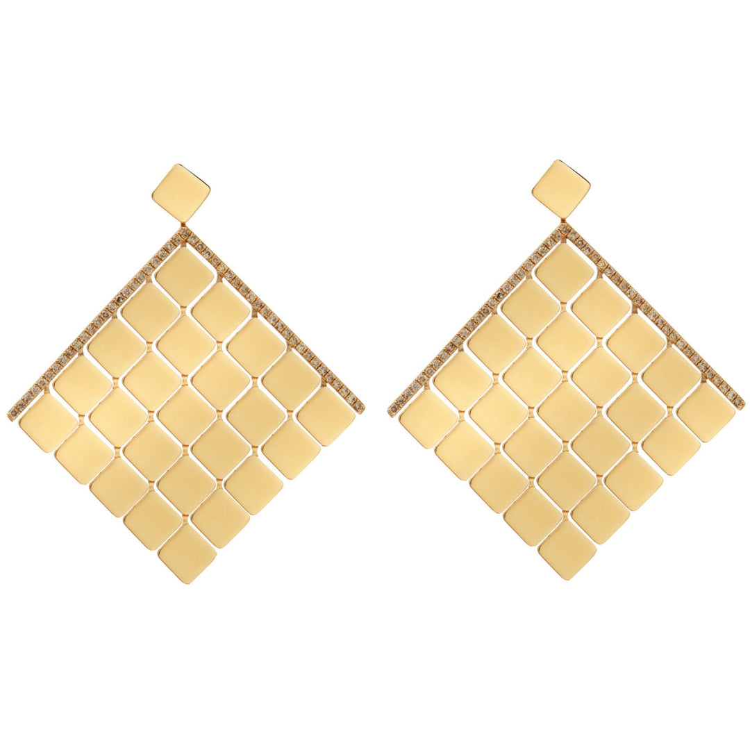Large Tile Curtain Earrings Y - D - Tile - Ileana Makri