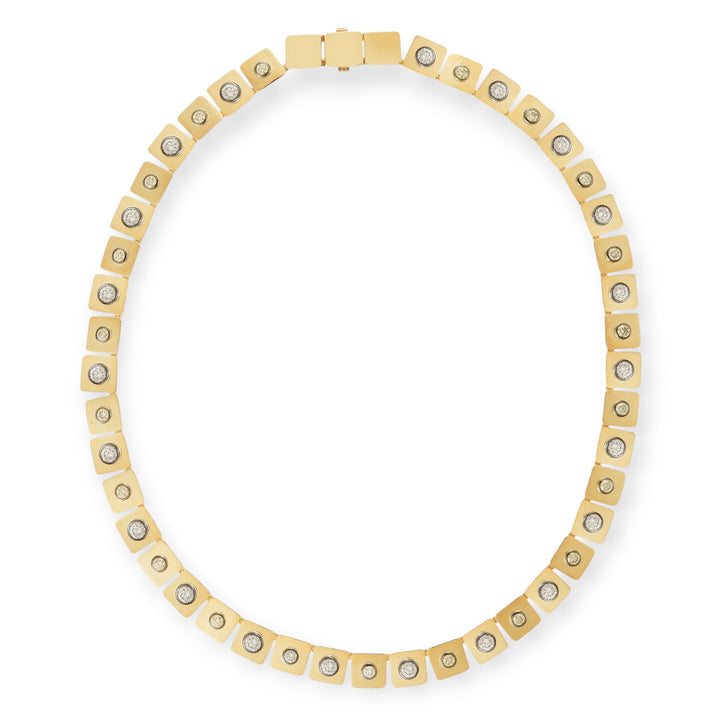 Large Tile Diamond Necklace - Tile - Ileana Makri