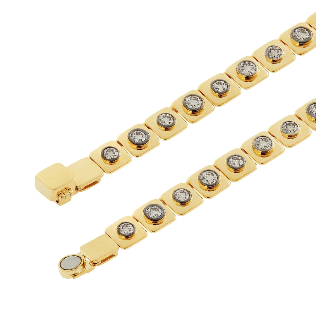Large Tile Diamond Necklace - Tile - Ileana Makri
