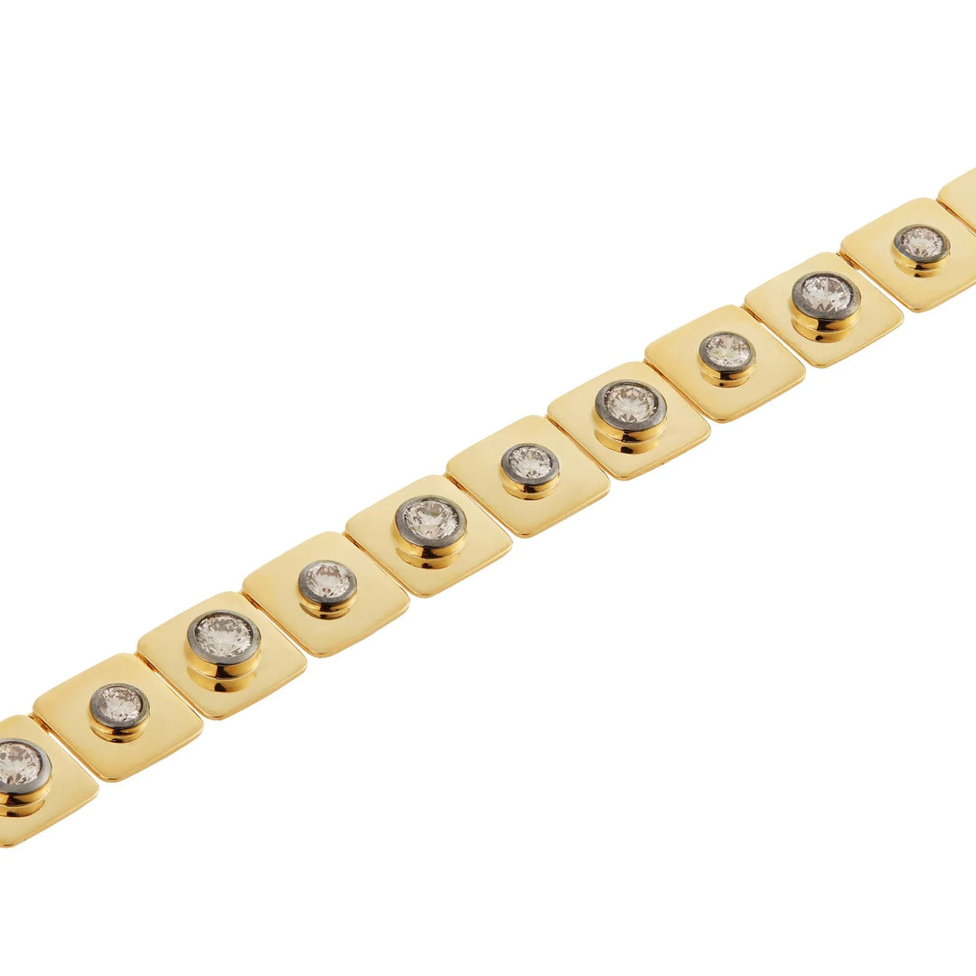 Large Tile Diamond Necklace - Tile - Ileana Makri