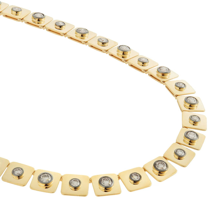 Large Tile Diamond Necklace - Tile - Ileana Makri
