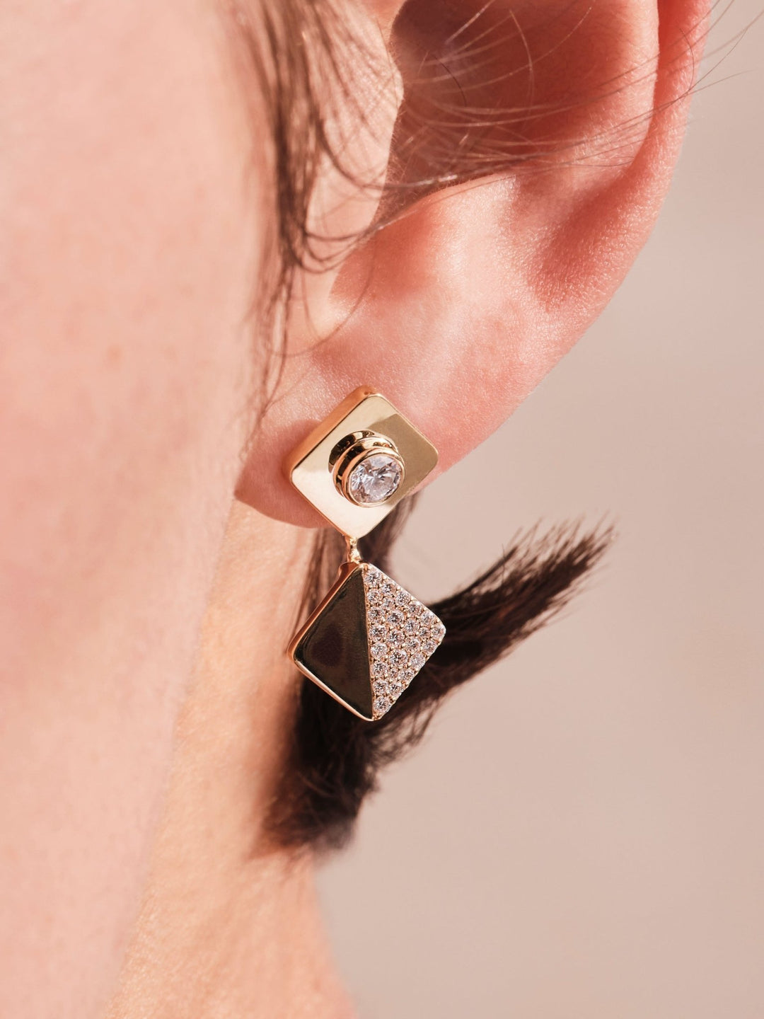 Large Tile Drop Earrings - Tile - Ileana Makri