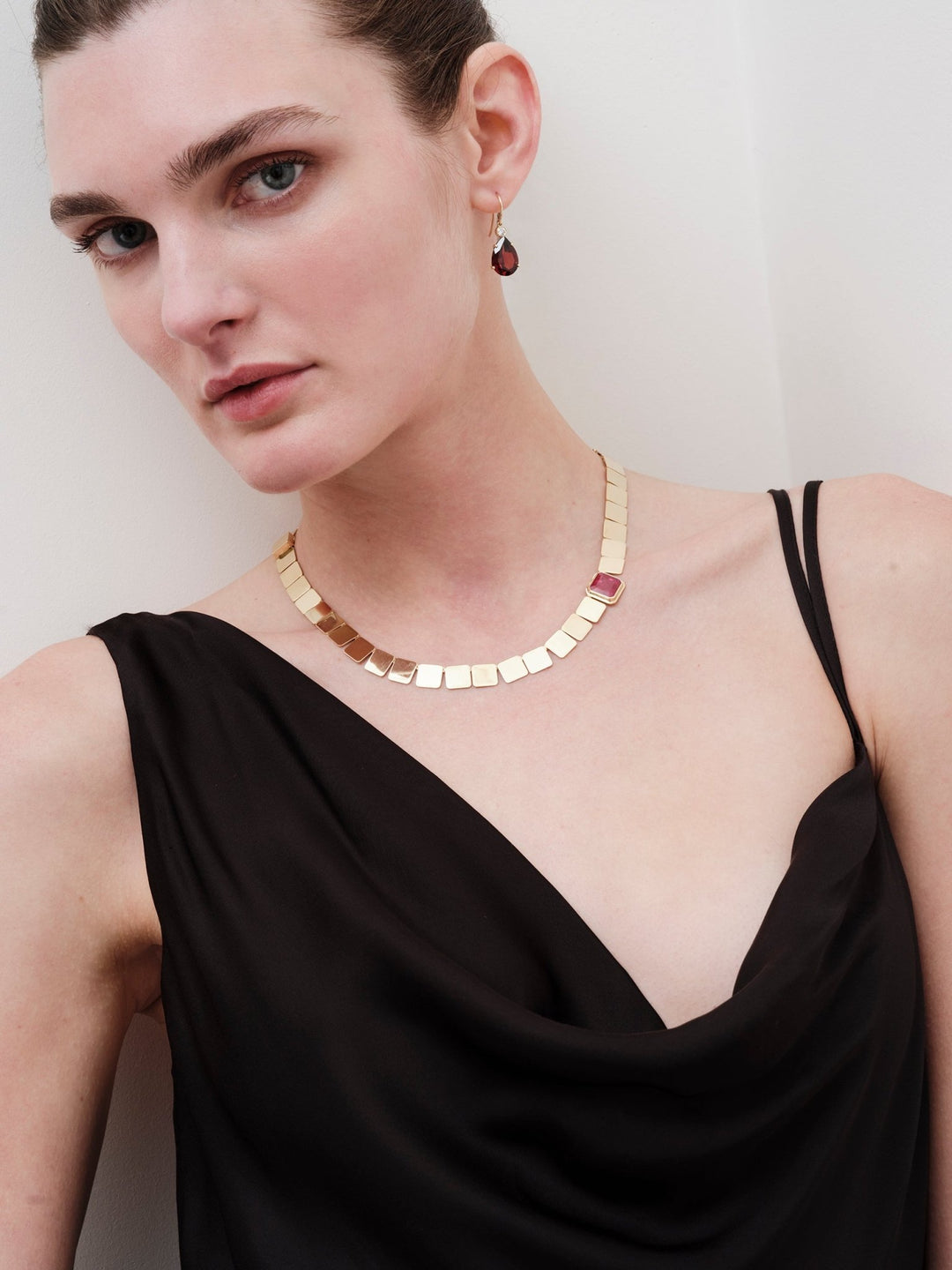 Large Tile Ruby Necklace - Tile - Ileana Makri