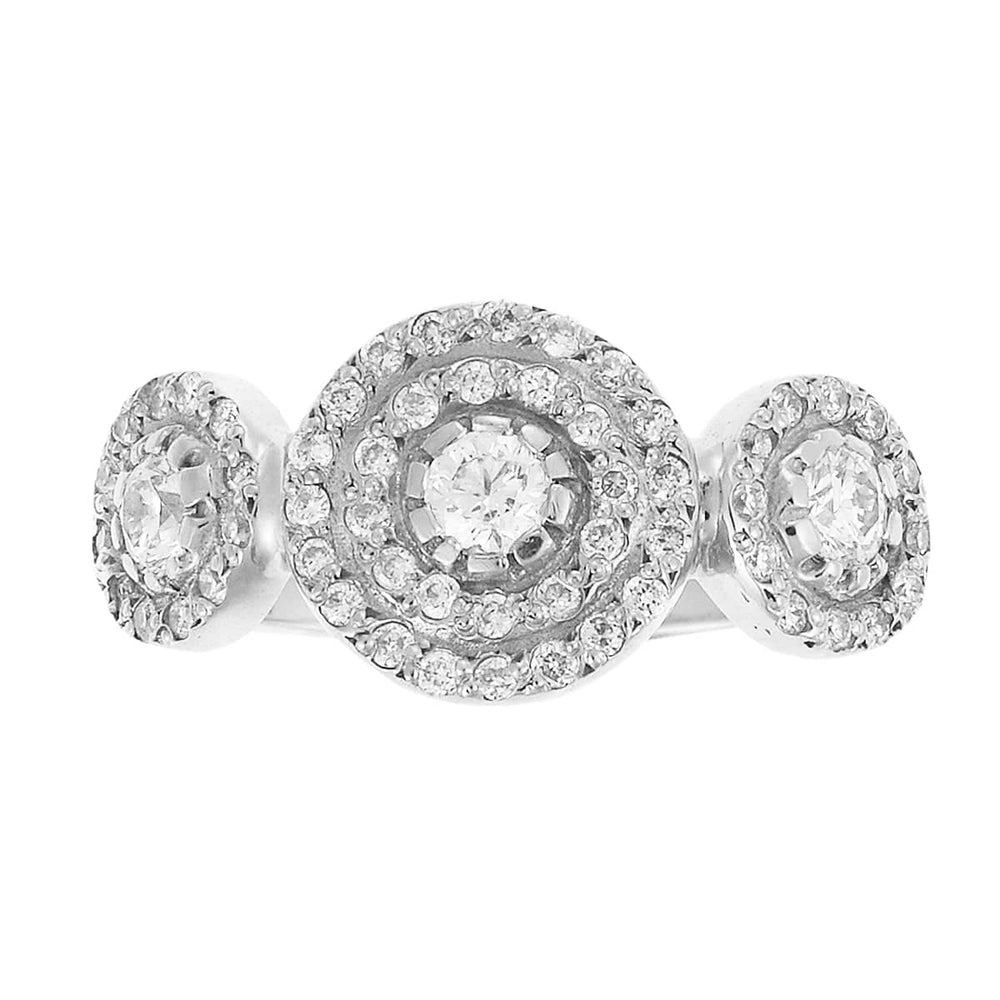 Large Triple Solitaire Ring W - D - Classic - Ileana Makri