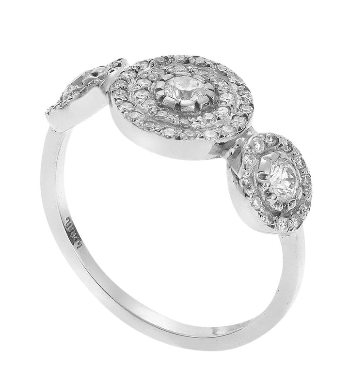 Large Triple Solitaire Ring W - D - Classic - Ileana Makri