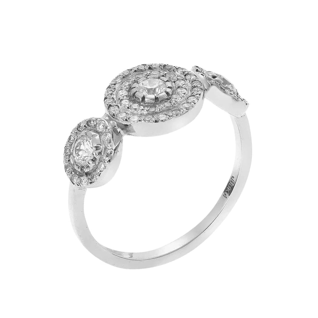Large Triple Solitaire Ring W - D - Classic - Ileana Makri