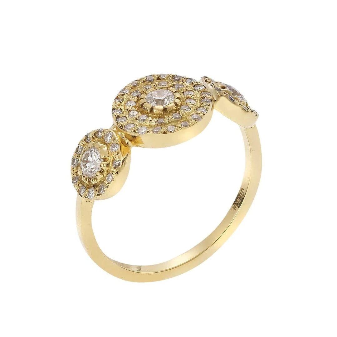Large Triple Solitaire Ring Y - D - Classic - Ileana Makri