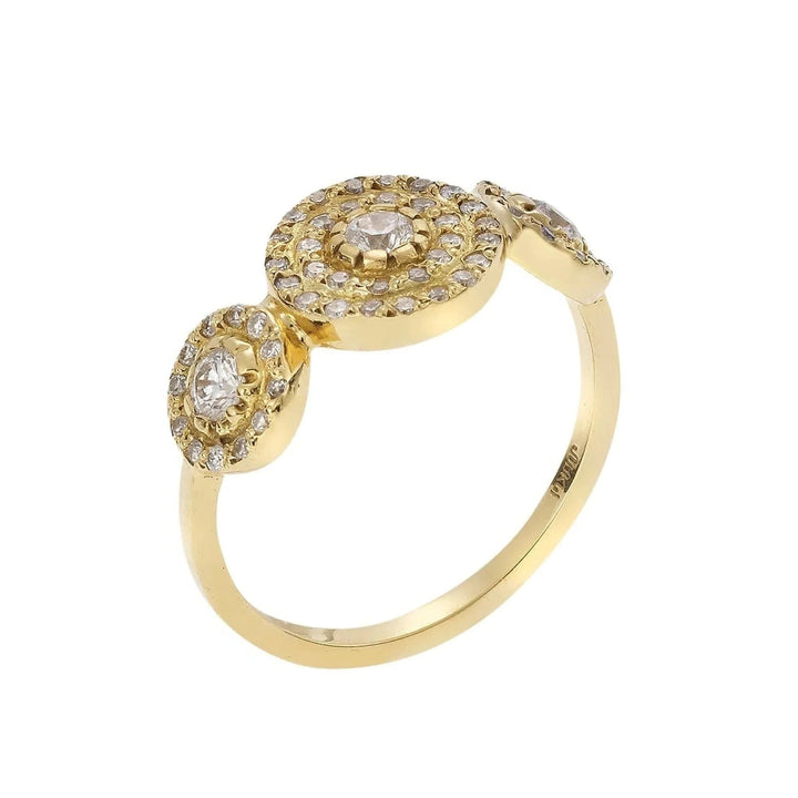 Large Triple Solitaire Ring Y - D - Classic - Ileana Makri