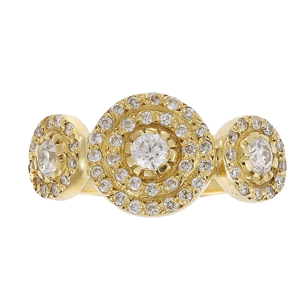 Large Triple Solitaire Ring Y - D - Classic - Ileana Makri