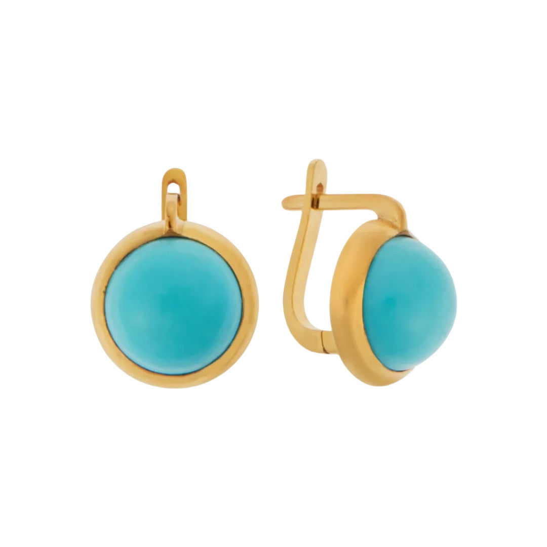 Large Turquoise Plug Earrings - Turquoise Edit - Ileana Makri