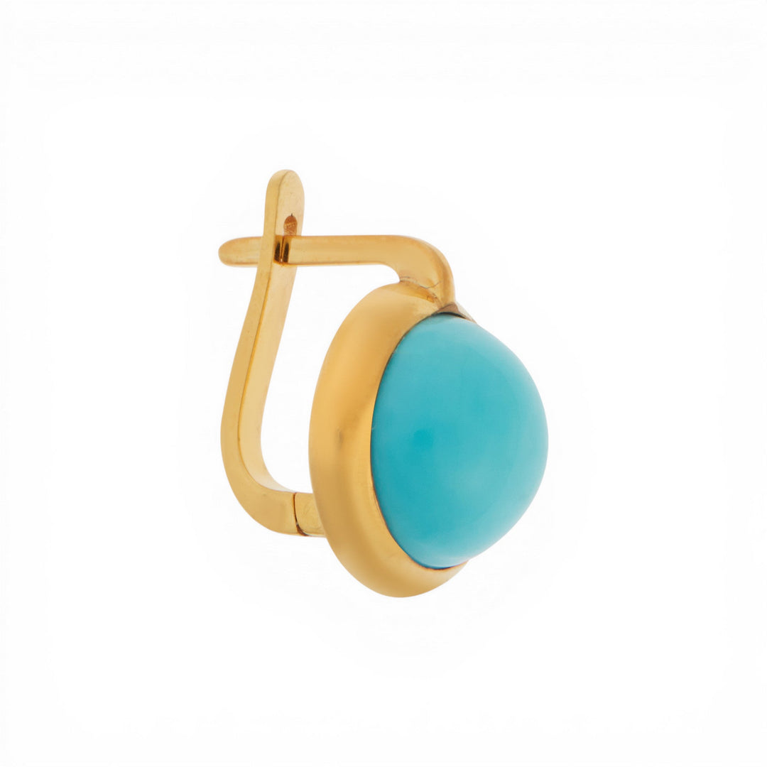 Large Turquoise Plug Earrings - Turquoise Edit - Ileana Makri