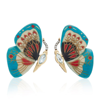 Light Blue Butterfly Earrings