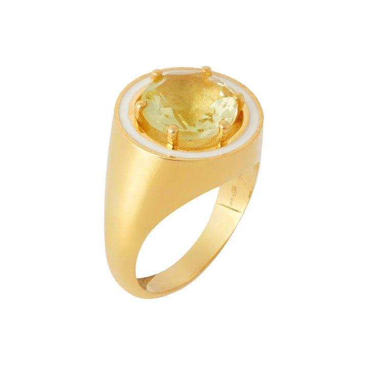 Lemon Topaz Chevalier Ring - Eye M Neon Rocks - Ileana Makri store