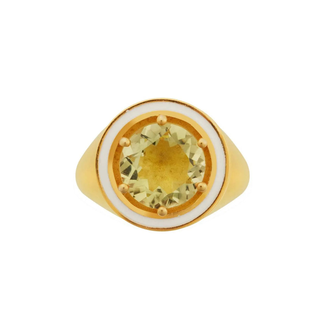 Lemon Topaz Chevalier Ring - Eye M Neon Rocks - Ileana Makri store