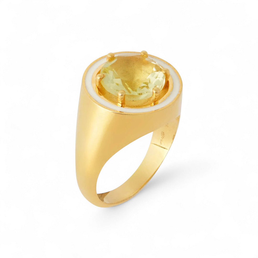Lemon Topaz Chevalier Ring - Eye M Neon Rocks - Ileana Makri