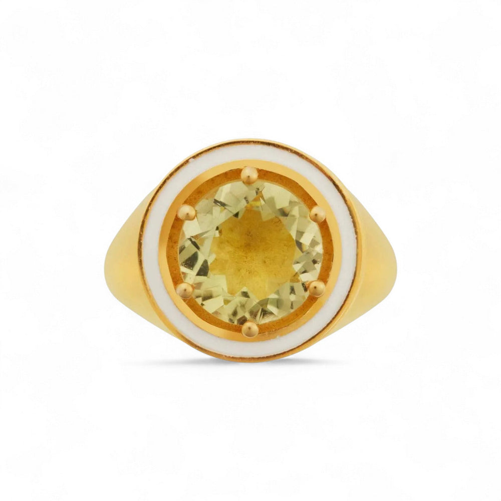 Lemon Topaz Chevalier Ring - Eye M Neon Rocks - Ileana Makri