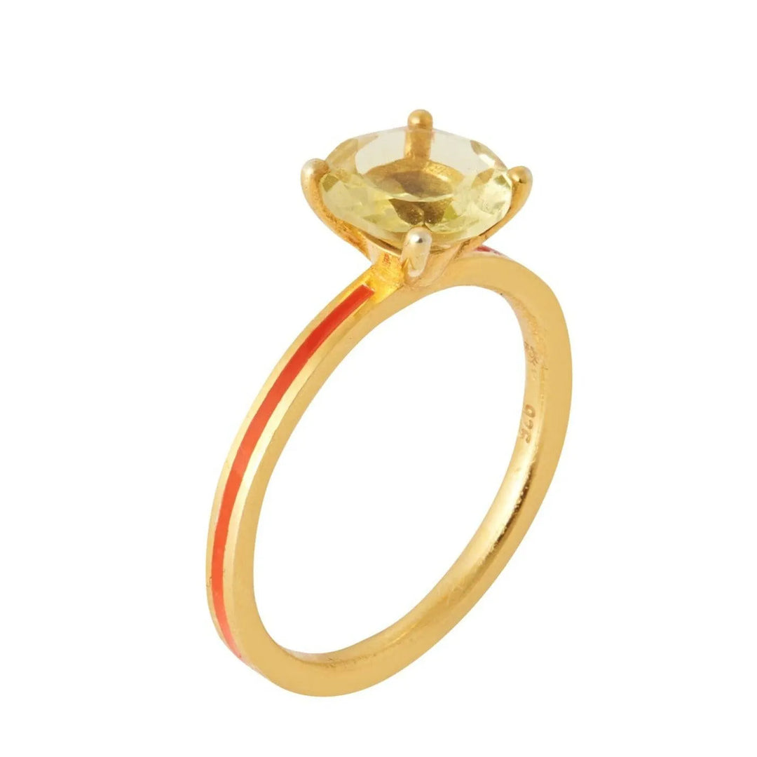 Lemon Topaz Enamel Slim Band - Eye M Neon Rocks - Ileana Makri store