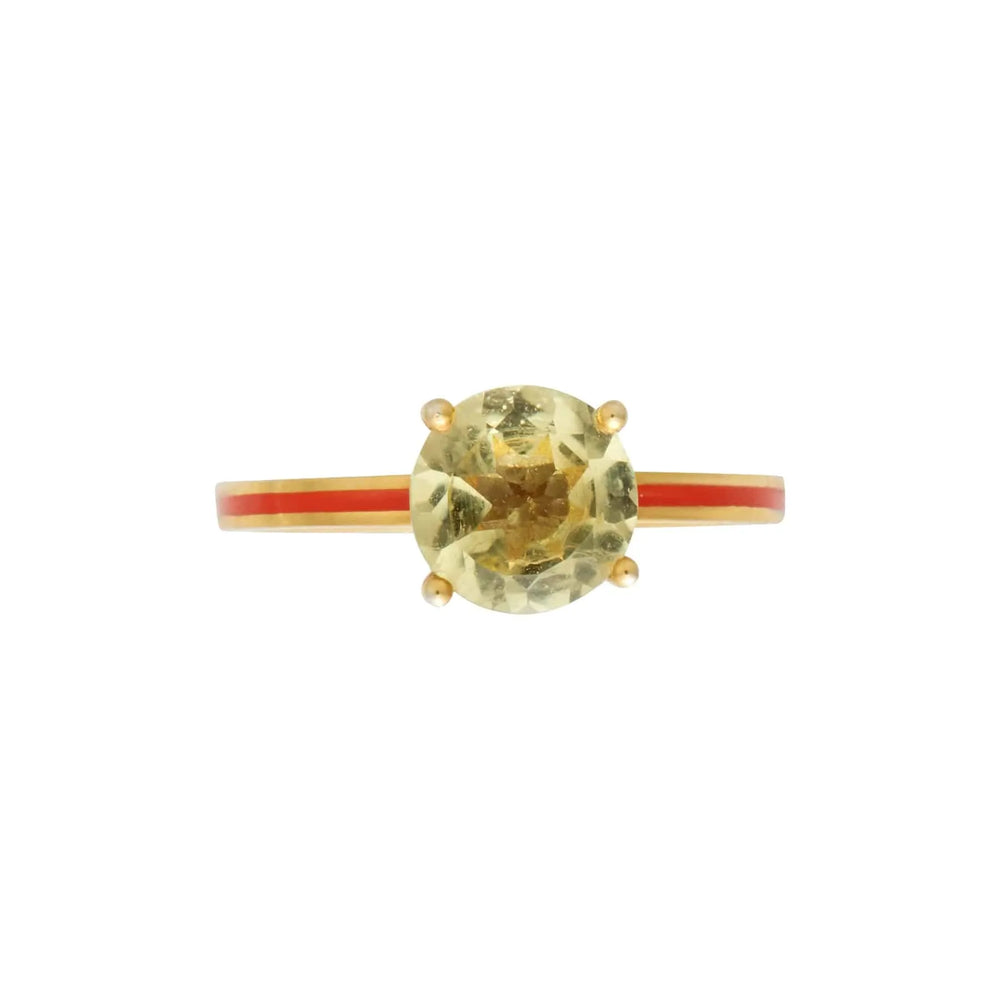 Lemon Topaz Enamel Slim Band - Eye M Neon Rocks - Ileana Makri store