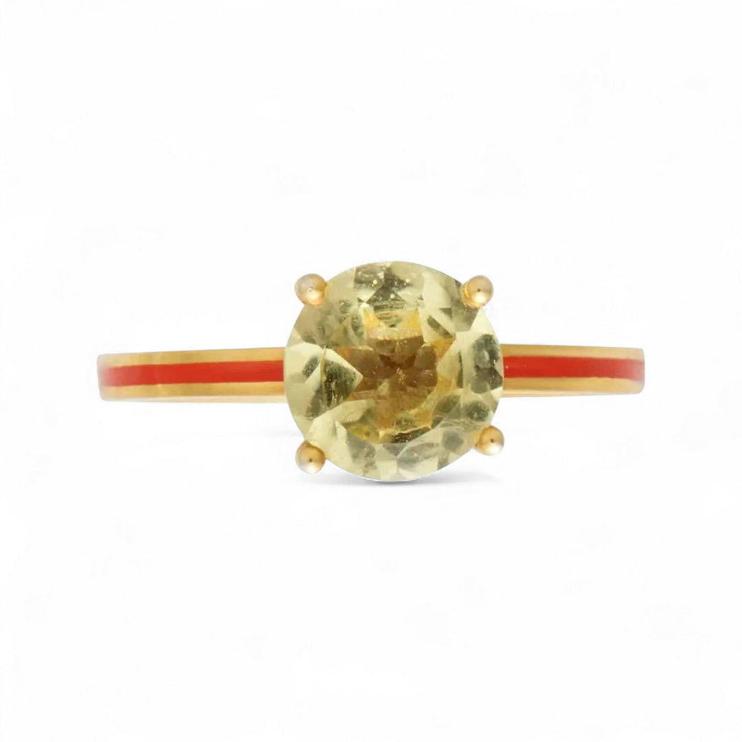 Lemon Topaz Enamel Slim Band