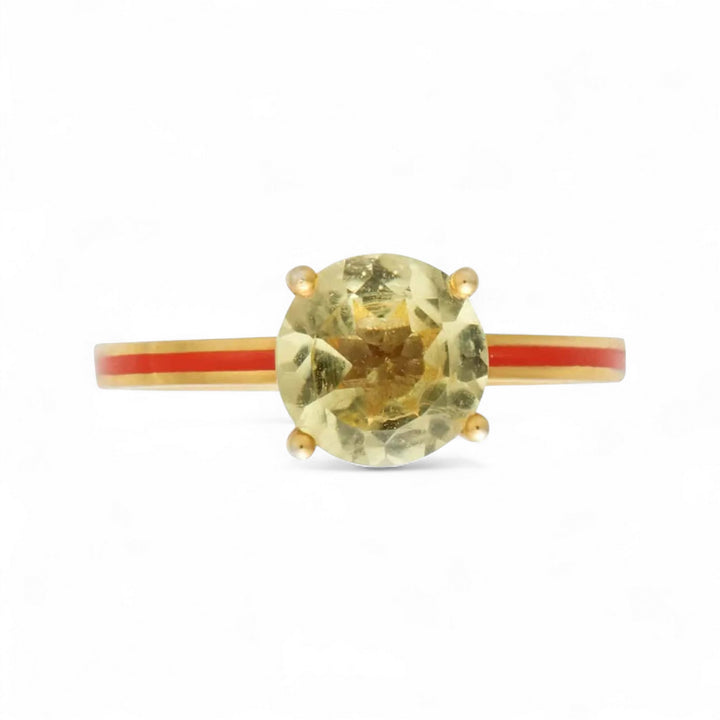 Lemon Topaz Enamel Slim Band