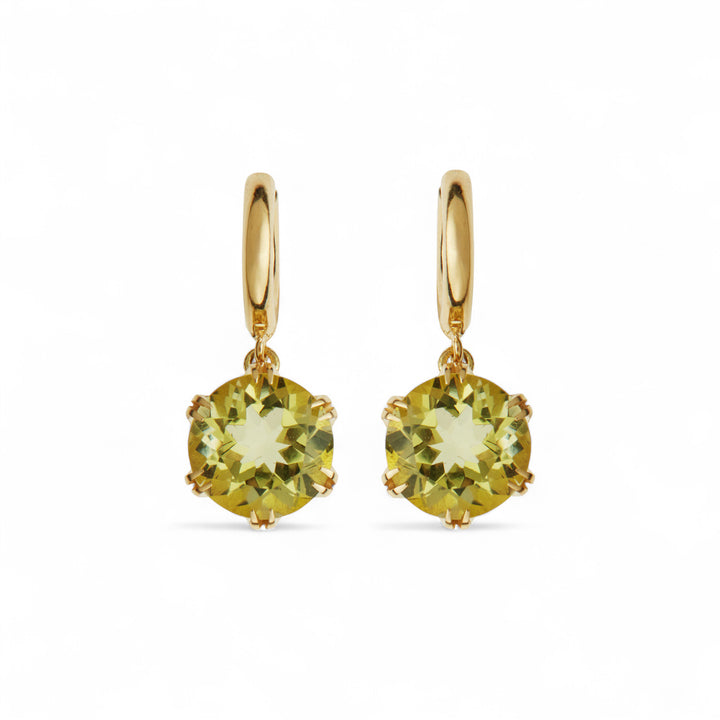 Crown Midi Hoops Lemon Topaz