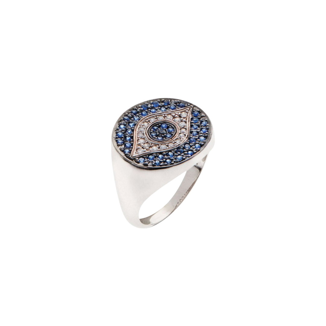 Little Blue Dawn Chevalier Ring - EVIL EYE - Ileana Makri