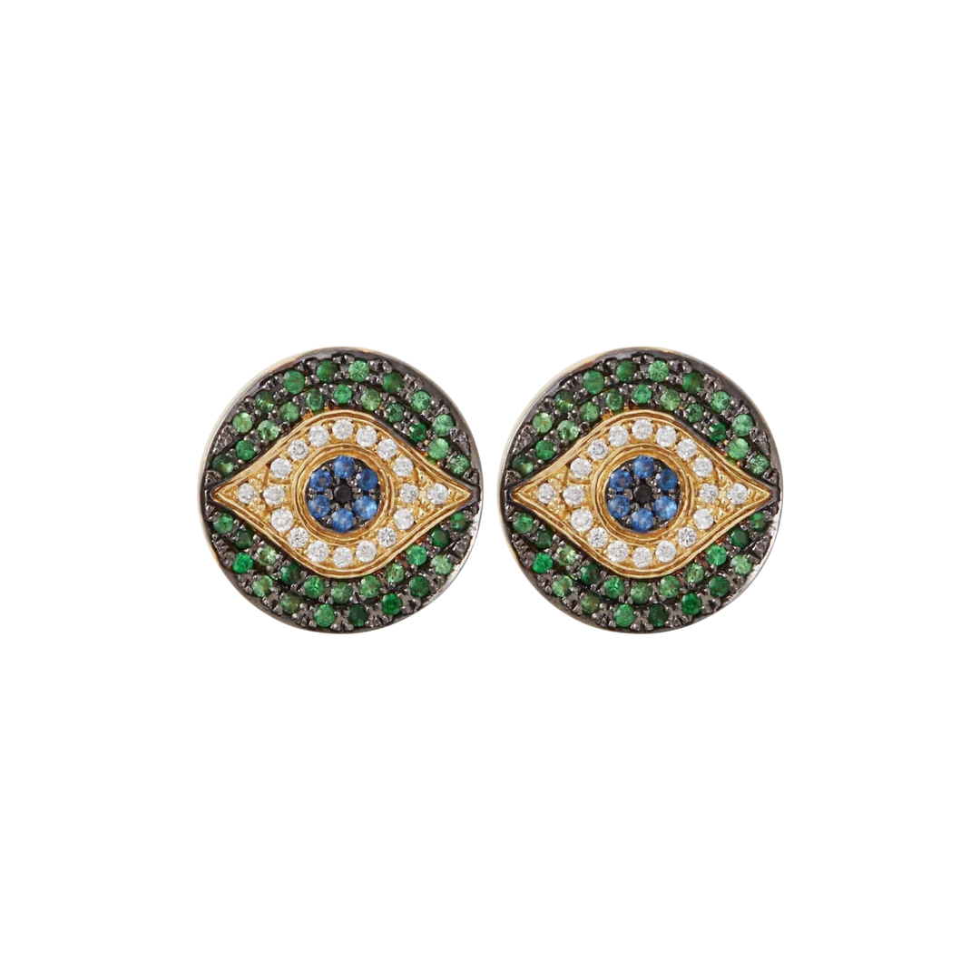 Little Dawn Green Studs - EVIL EYE - Ileana Makri