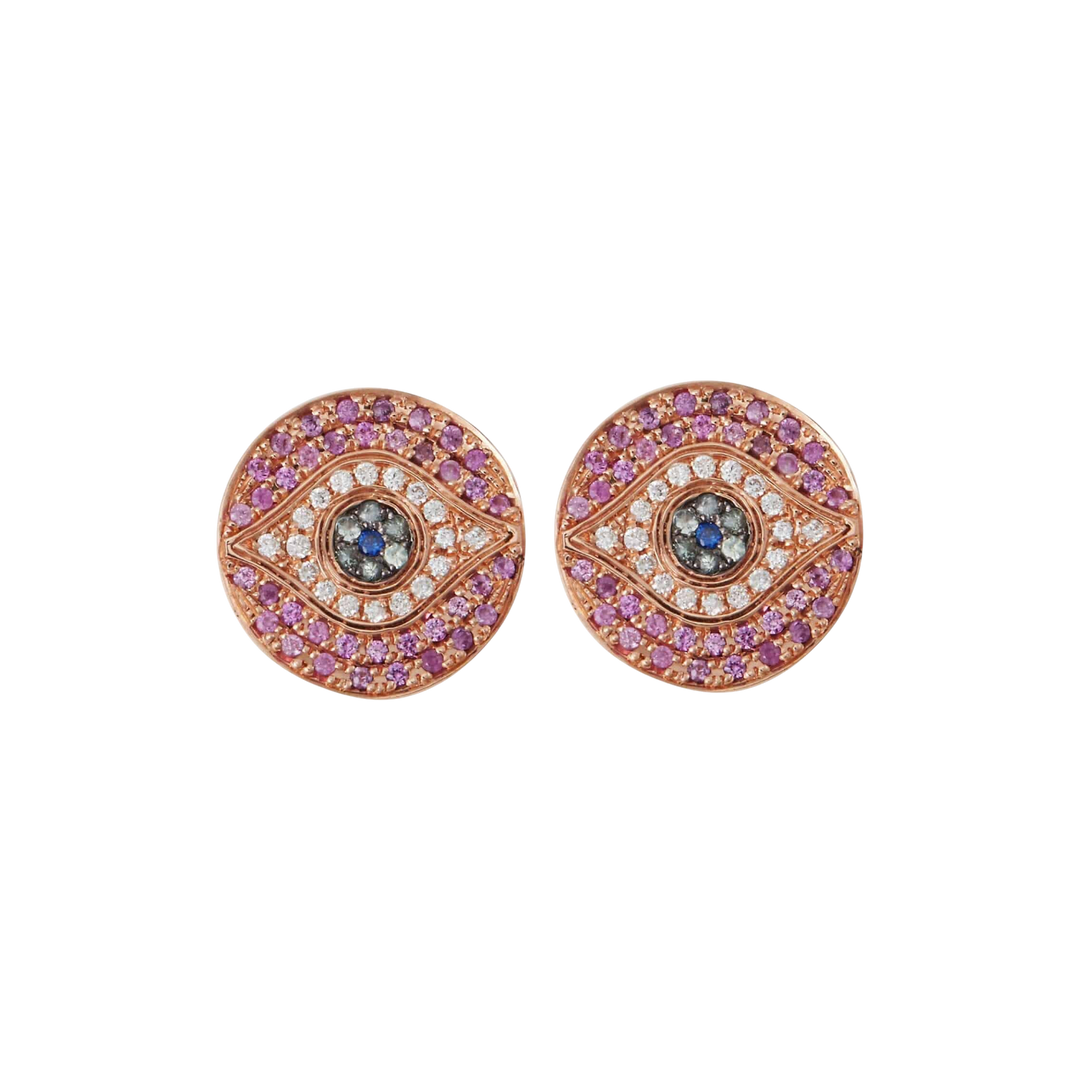 Little Dawn Pink Studs - EVIL EYE - Ileana Makri