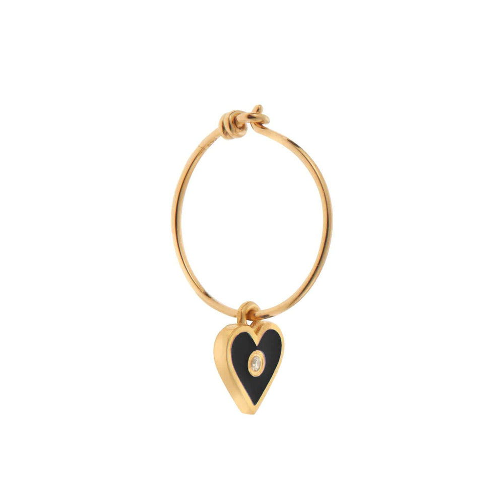 Little Love Black Enamel Hoops - Eye M Core - Ileana Makri