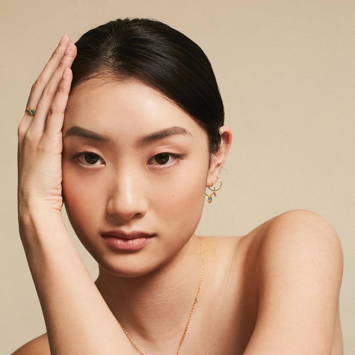 Little Love Eye Slim Hoops - Eye M Hearts - Ileana Makri