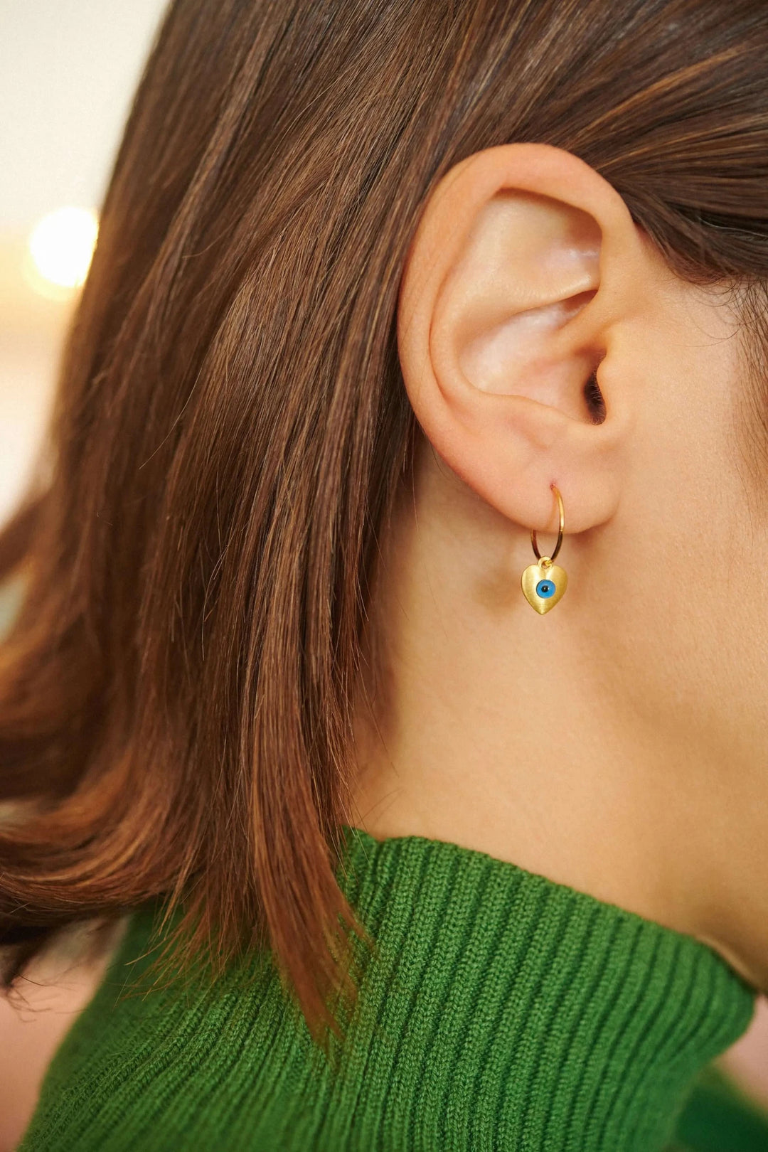 Little Love Eye Slim Hoops - Eye M Hearts - Ileana Makri