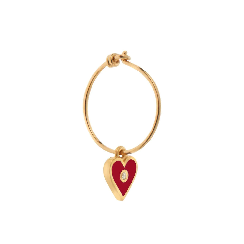 Little Love Red Enamel Hoops - Eye M Hearts - Ileana Makri