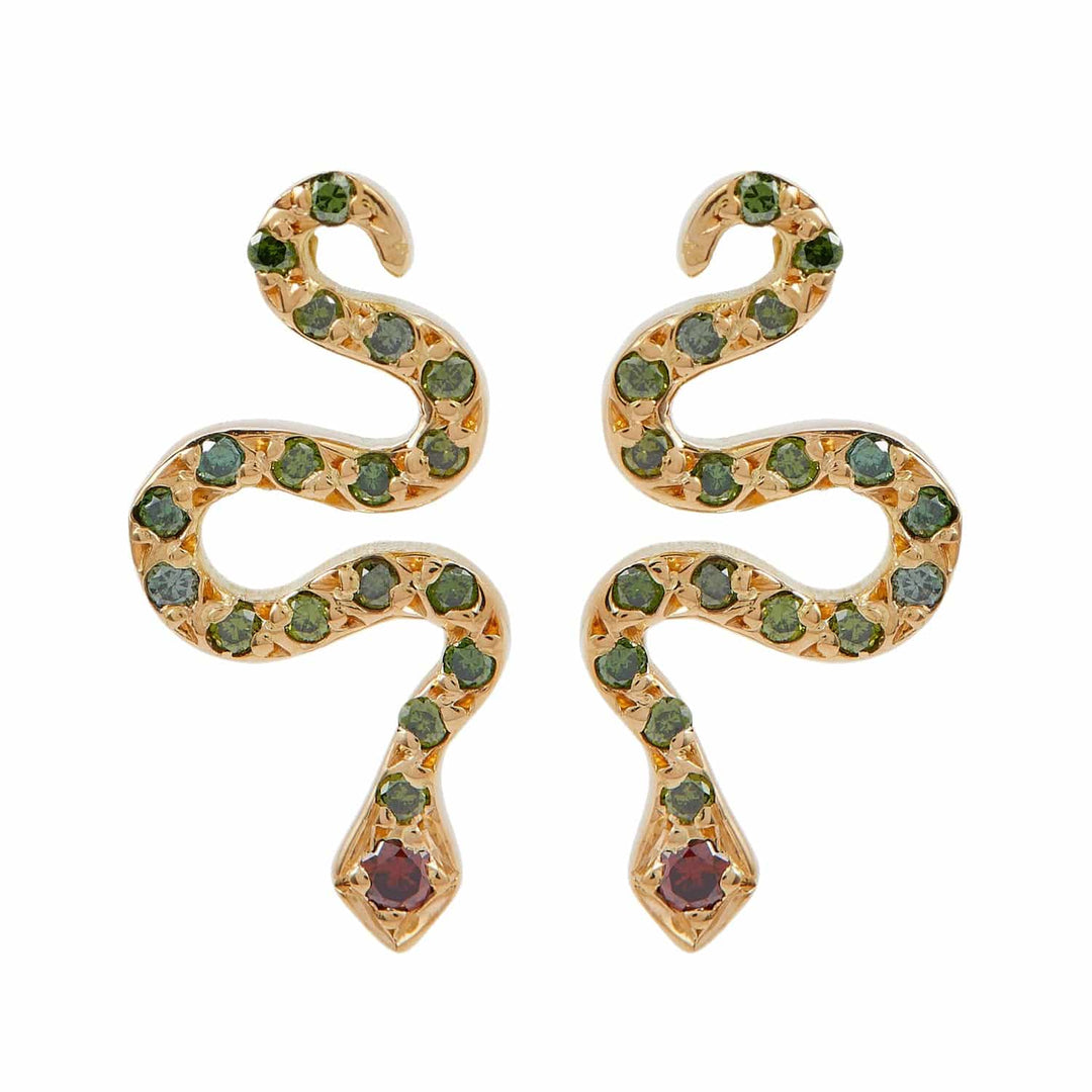 Little Snake Stud Y - Green D - Bur D - SNAKES - Ileana Makri