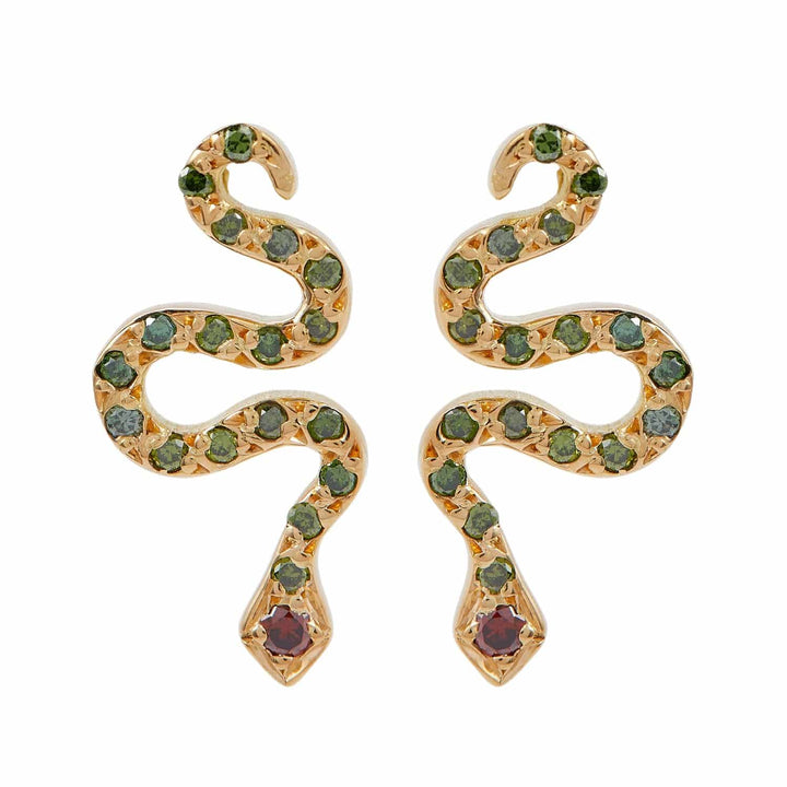 Little Snake Stud Y - Green D - Bur D - SNAKES - Ileana Makri