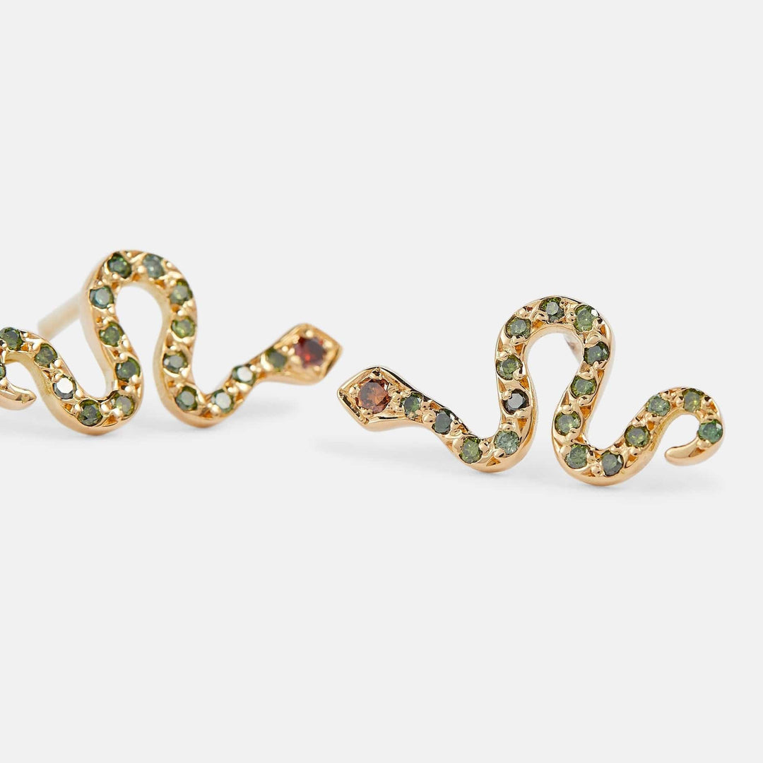 Little Snake Stud Y - Green D - Bur D - SNAKES - Ileana Makri