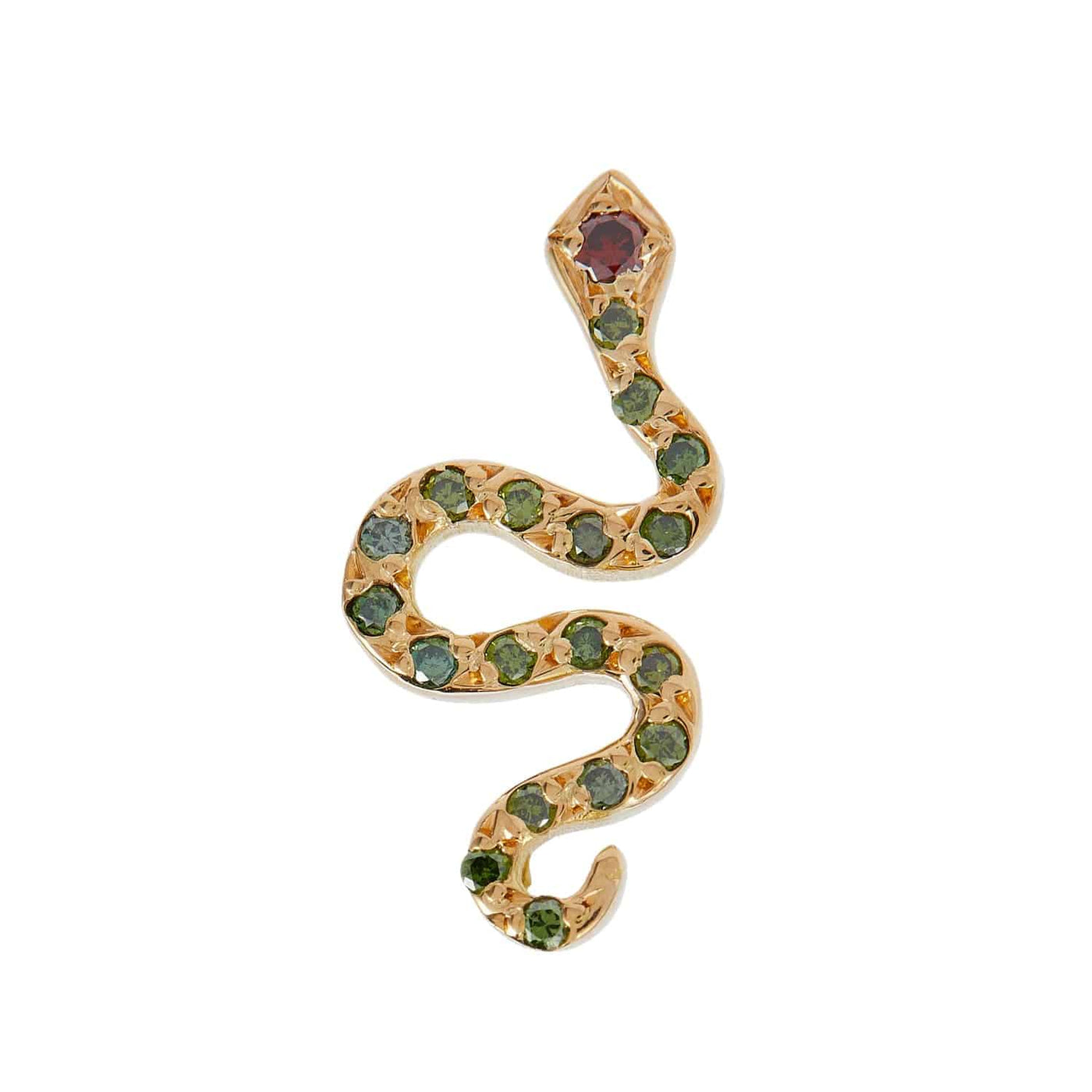 Little Snake Stud Y-Green D-Bur D - SNAKES - Ileana Makri store
