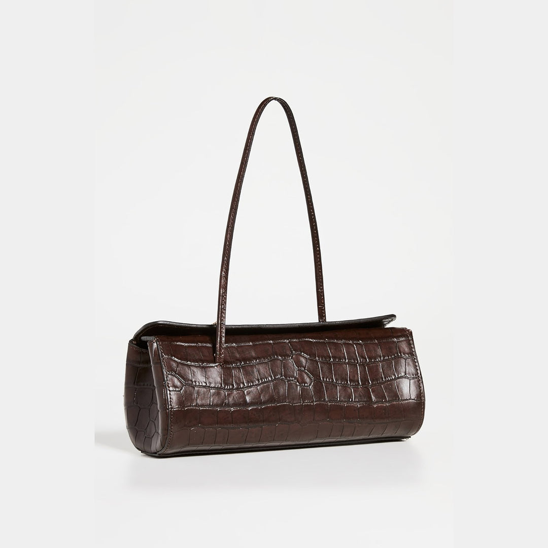 Pencil Case Bag Croc Embossed Brown