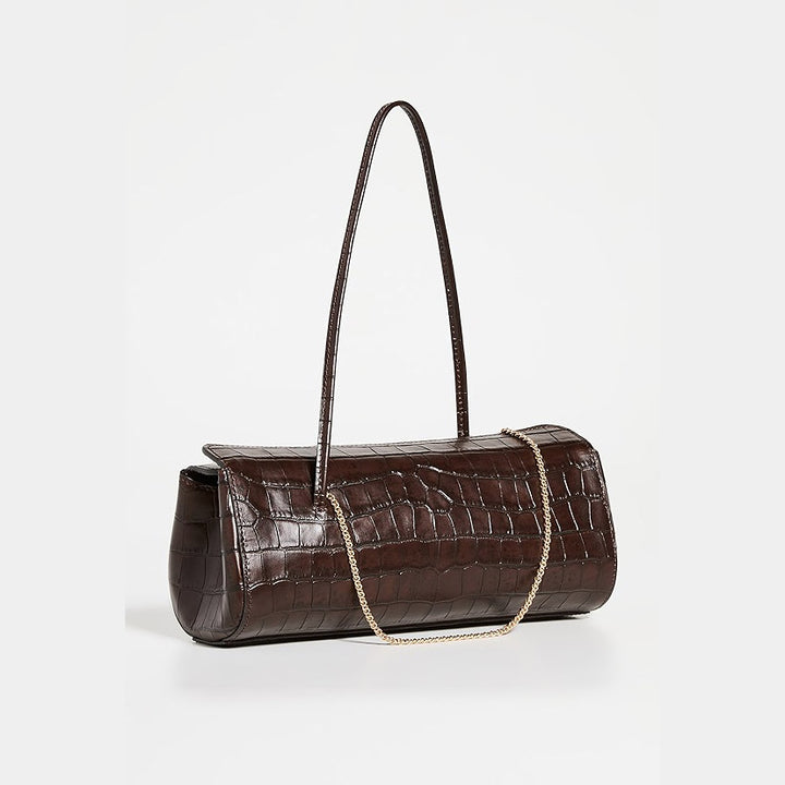 Pencil Case Bag Croc Embossed Brown