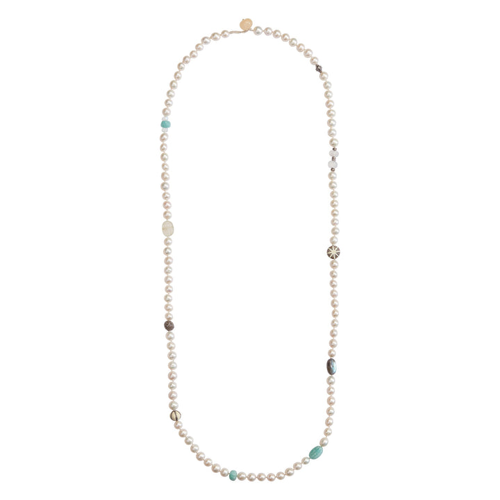 Long Pearl Globetrotter Necklace 205 (95cm) - Globetrotter - Ileana Makri