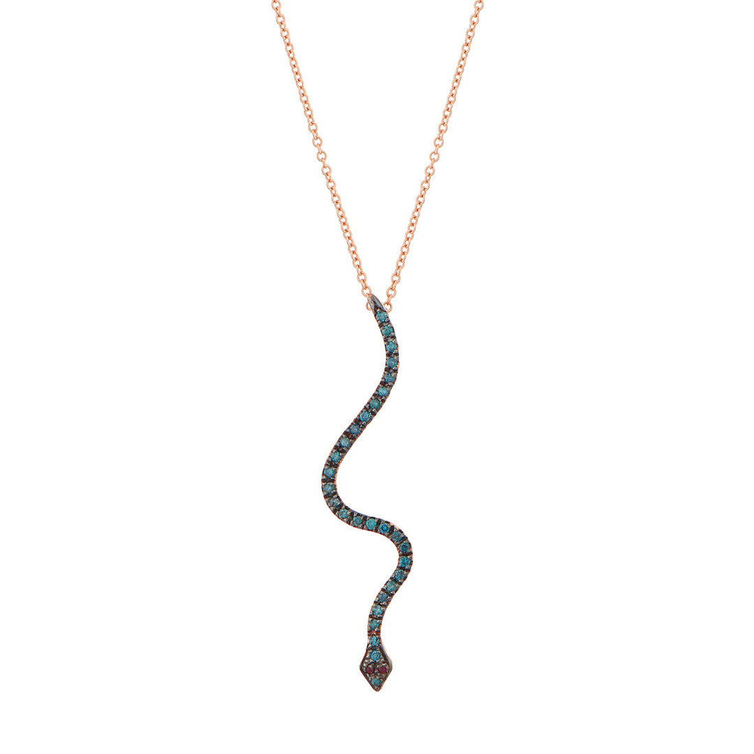 Lucky Snake Azure Pendant - SNAKES - Ileana Makri