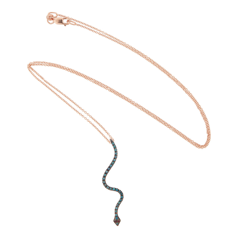 Lucky Snake Azure Pendant - SNAKES - Ileana Makri