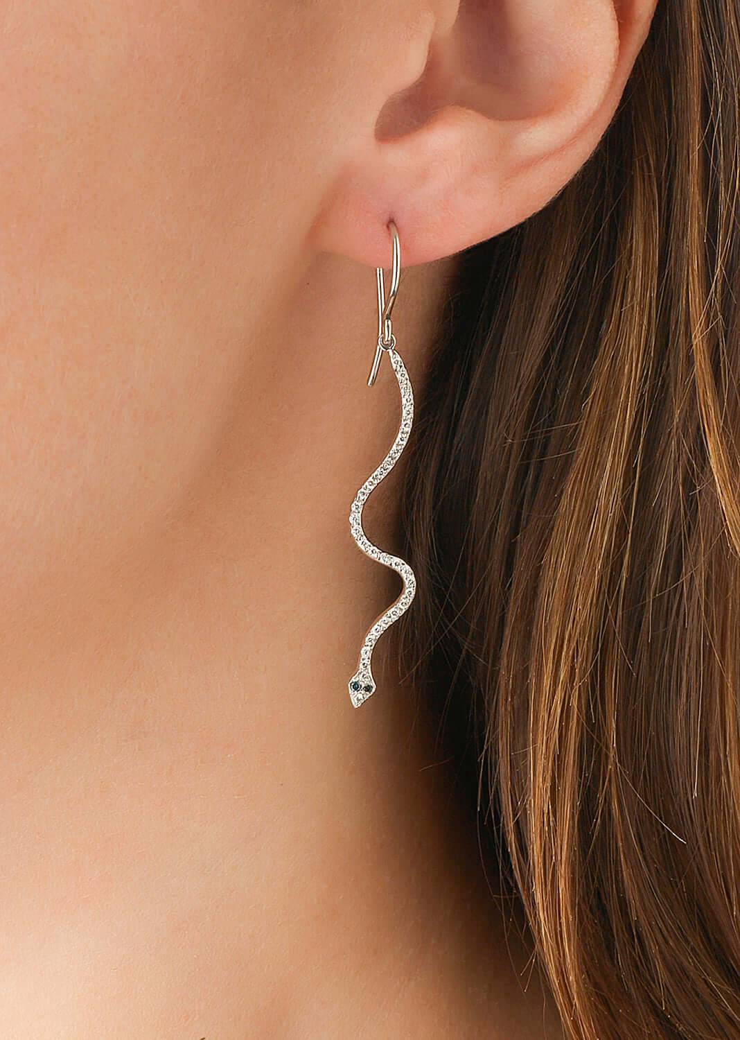 Lucky Snake Earrings W - D - BLUE D - SNAKES - Ileana Makri