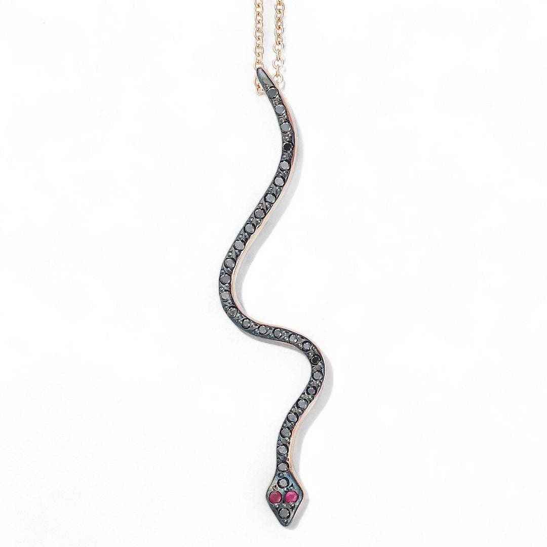 Lucky Snake Noir Pendant - SNAKES - Ileana Makri
