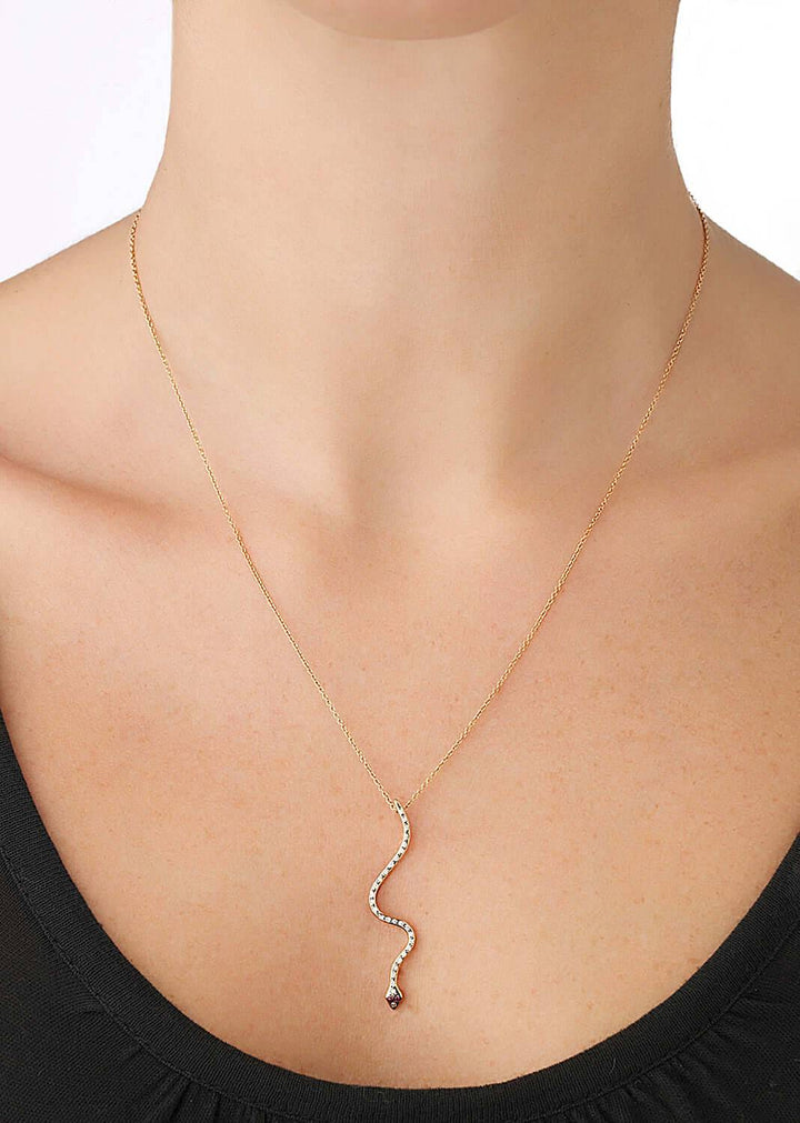 Lucky Snake Noir Pendant - SNAKES - Ileana Makri