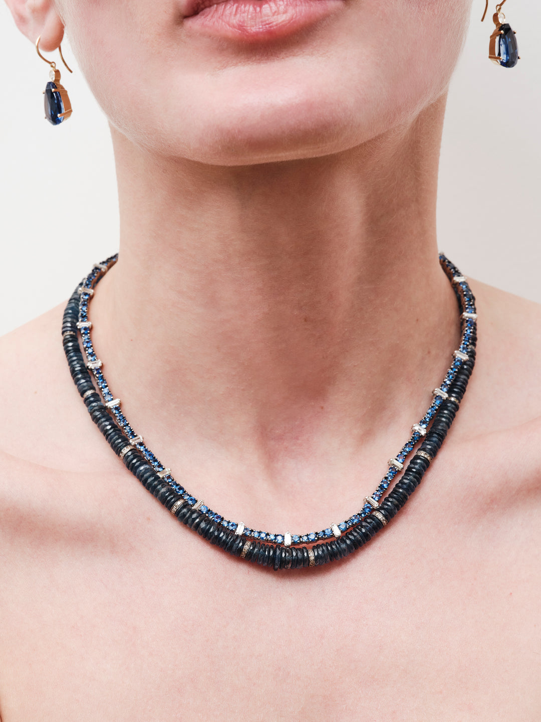 Globetrotter Sapphire Rondelles Necklace (43cm)