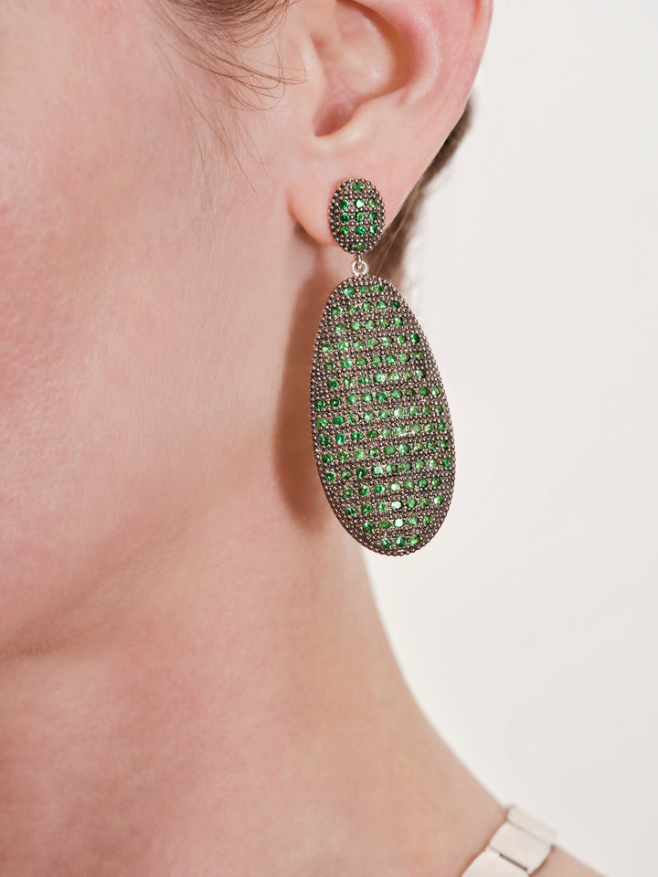 Tsavorite Shield Earrings