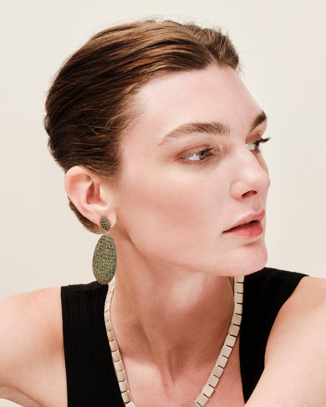Tsavorite Shield Earrings