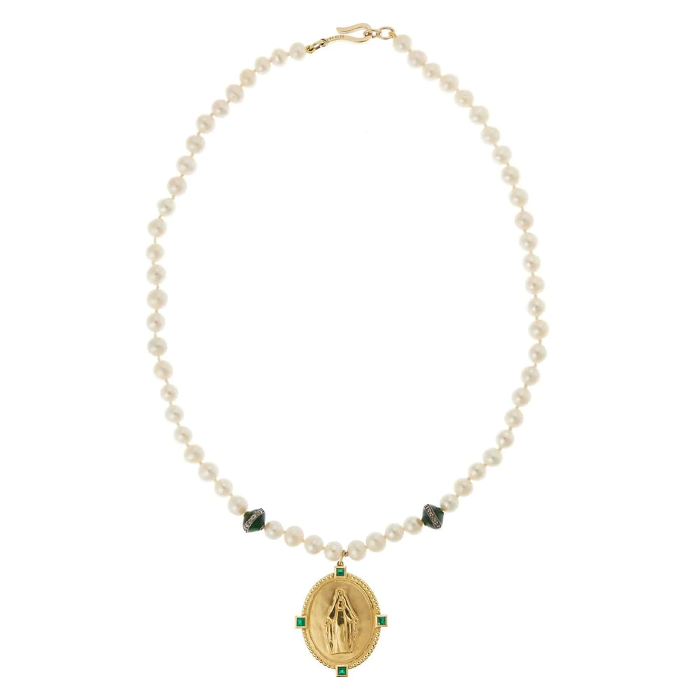 Madonna Pearl Necklace (43cm) - SYMBOLS - Ileana Makri