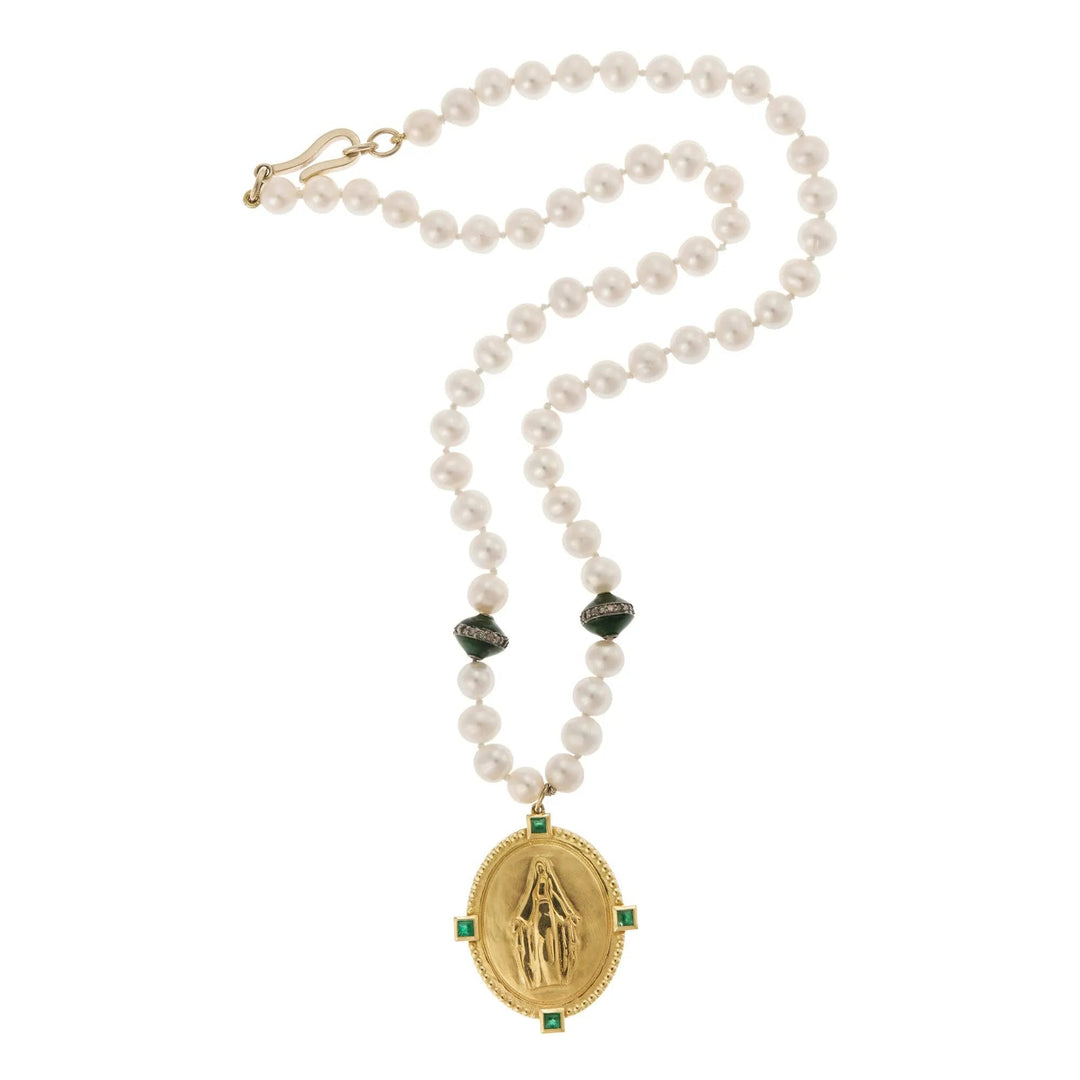 Madonna Pearl Necklace (43cm) - SYMBOLS - Ileana Makri