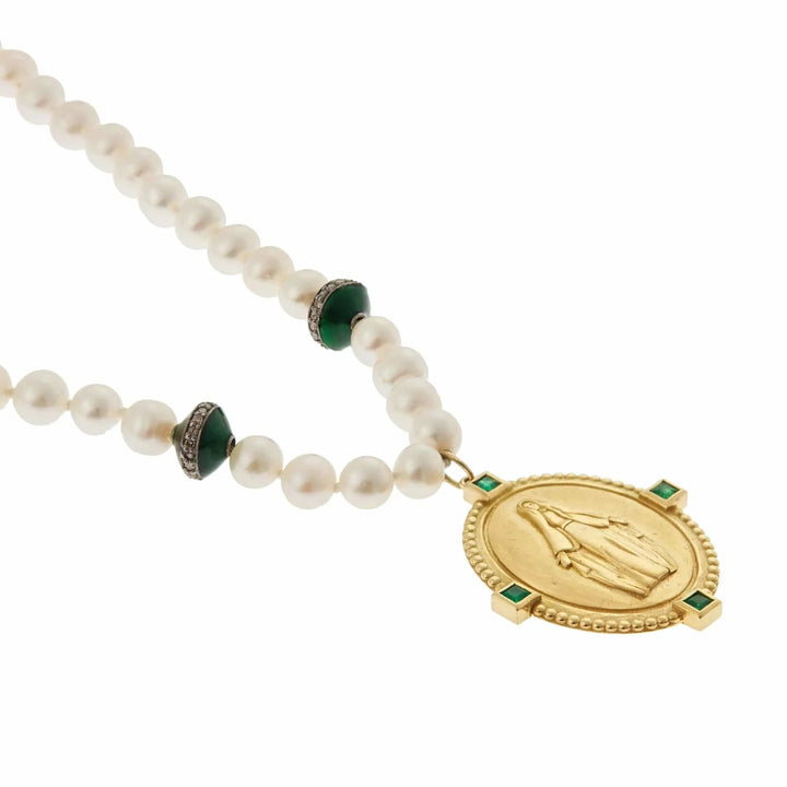Madonna Pearl Necklace (43cm) - SYMBOLS - Ileana Makri